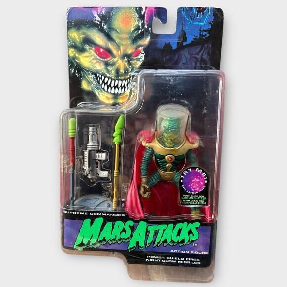 1990s Mars Attacks Supreme Commander Action Figure- Vintage – Topps – New in Box - Picture 3 of 7